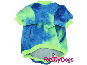  Obleček pro psy i fenky – tričko BLUE GREEN FLEECE od ForMyDogs v originálním designu pro moderní a stylové psy (2)
