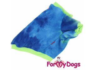  Obleček pro psy i fenky – tričko BLUE GREEN FLEECE od ForMyDogs v originálním designu pro moderní a stylové psy (3)