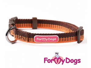 Obojky pro psy –  hnědo-oranžový obojek z kolekce ForMyDogs BROWN/ORANGE (2)