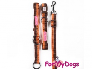 Obojky pro psy –  hnědo-oranžový obojek z kolekce ForMyDogs BROWN/ORANGE (3)