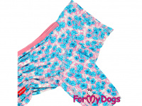  Obleček pro fenky – bavlněný overal ForMyDogs DUSTER BLUE FLOWERS (2)