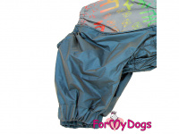  Obleček pro psy malých až středních plemen – komfortní a funkční pláštěnka METALLIC BLUE, detail nohavic