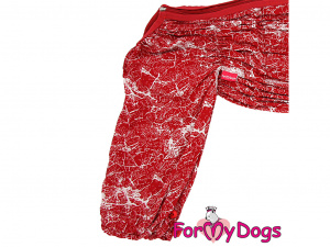  Obleček pro fenky – lehoučký elegantní overal DUSTER RED DESERT od ForMyDogs, detail nohavic