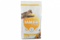  Granule pro kočky pro redukci chlupových bezoárů IAMS HAIRBALL – vyvážené krmivo s čerstvým kuřecím masem, doplněné o vitamíny a minerály, omega-3 a 6 mastné kyseliny a prebiotika. Balení 2 kg.