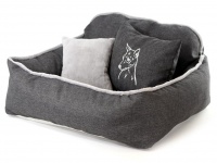 Pelíšek pro psy s polštářkem ze speciální edice HafHaf-shop, šedý (2)