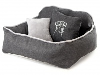 Pelíšek pro psy s polštářkem ze speciální edice HafHaf-shop, šedý (2)