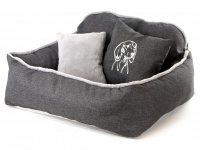Pelíšek pro psy s polštářkem ze speciální edice HafHaf-shop, šedý