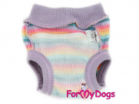  Bavlněné hárací kalhotky pro fenky LILAC IN STRIPE od For My Dogs. Velmi příjemný materiál a precizní zpracování, pružný pas, zavazování na tkaničku. (3)