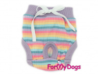  Bavlněné hárací kalhotky pro fenky LILAC IN STRIPE od For My Dogs. Velmi příjemný materiál a precizní zpracování, pružný pas, zavazování na tkaničku.