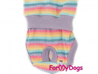  Bavlněný hárací overal pro fenky LILAC IN STRIPE od ForMyDogs. Příjemný materiál, precizní zpracování, multicolor proužky. (3)