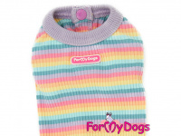 Bavlněný hárací overal pro fenky LILAC IN STRIPE od ForMyDogs. Příjemný materiál, precizní zpracování, multicolor proužky. (4)