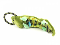  Originální hračka pro psy od PETstages – krokodýl z měkoučkého plyše protkaný pevným provazem. Hračka při stisknutí píská a šustí. Velikost 57 cm, barva zelená. (3)