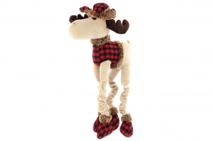 Hračka pro psy od ROSEWOOD – natahovací sob. Hračka je vyrobená z měkoučké látky kombinované s kožešinkou, délka cca 50 cm, pískací. (2)