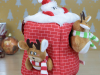  Vánoční hračka pro psy – domeček + tři plyšové postavičky. Měkoučký materiál, hračky pískají, ideální pro štěňata a malá plemena psů. (7)