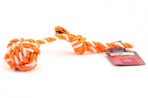 Odolná přetahovací hračka pro střední a větší psy vyrobená z pevného krouceného provazu s uzlem. Celková délka 34 cm.