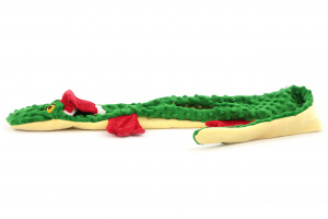 Velká pískací hračka pro psy od ROSEWOOD – plyšový krokodýl s červenou čepičkou. Měkoučký materiál, velikost cca 110 cm. (3)