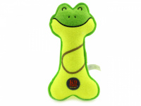  Hračka pro psy od PETstages – žába z pevného a odolného materiálu. Hračka má 3 nezávislá „pískátka“, velikost 25 cm, barva žluto-zelená.