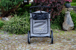 Velký kočárek pro psy s 38cm kolečky a nosností 55 kg. Rozměry kabiny 85 × 55 × 60 cm, možnost připevnění upravovacího stolku. (5)