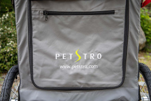  Velký kočárek pro psy s 38cm kolečky a nosností 55 kg. Rozměry kabiny 85 × 55 × 60 cm, možnost připevnění upravovacího stolku. Ideální pro více psů. Barva: šedá. (7)