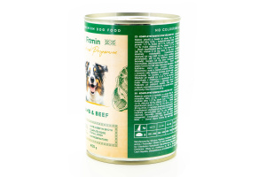  Kompletní krmivo pro dospělé psy i štěňata ve formě paté s vysokým obsahem jehněčího a hovězího masa. 400 g. (3)