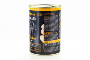  Doplňkové krmivo pro dospělé psy i štěňata – monoprotein ve formě paté se 100% obsahem kvalitní kuřecí svaloviny a drobů (3)