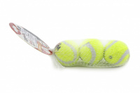 Oblíbená aportovací hračka pro štěňata a malé psy. Povrch jako klasický tenisový míček, průměr míčku 3,7 cm, pískací. Tři míčky v balení. (3)