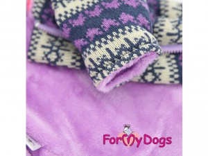 Obleček pro psy i fenky – teplá fialová mikina od For My Dogs, detail (2)