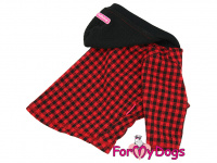  Obleček pro psy i fenky od ForMyDogs – mikina z elegantního úpletu RED CHECK, černo-červená (2)