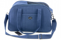  Stylová přepravní taška na psy z měkoučké prošívané bavlny ALIX od MILK & PEPPER, barva modrá, přední pohled