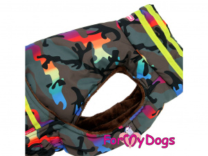  Zimní bunda pro psy i fenky jezevčíků FMD COLOURFUL CAMOUFLAGE, multicolor/CAMO (2)