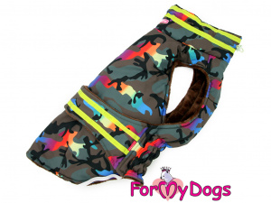  Zimní bunda pro psy i fenky jezevčíků FMD COLOURFUL CAMOUFLAGE, multicolor/CAMO