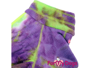  Obleček pro psy – jednovrstvý flísový overal PURPLE/GREEN FLEECE od ForMyDogs vhodný i do suchého chladnějšího počasí nebo na domácí nošení (2)