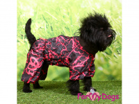   Obleček pro fenky malých až středních plemen – lehoučká pláštěnka BLACK/PINK od For My Dogs. Zapínání na zip na zádech, jemná podšívka. FOTO 3