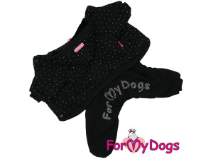  Obleček pro psy i fenky – zateplený overal FMD BLACK od For My Dogs vhodný do suchého chladnějšího počasí