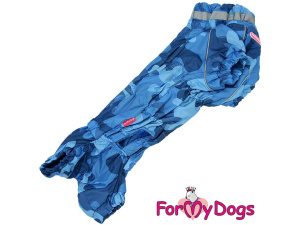  Obleček pro psy jezevčíků – zateplený zimní overal BLUE CAMOUFLAGE od For My Dogs z voduodpuzujícího materiálu. (2)