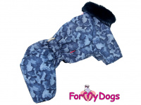   Obleček pro psy – extra teplý zimní overal BLUE CAMOUFLAGE od For My Dogs z voduodpuzujícího materiálu s plyšovou podšívkou. Barva modrá s CAMO vzorem. (3)