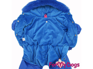  Obleček pro psy – extra teplý zimní overal BLUE SQUARE od For My Dogs z voduodpuzujícího materiálu, barva: modrá (2)