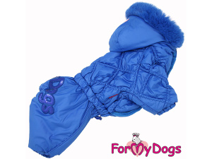  Obleček pro psy – extra teplý zimní overal BLUE SQUARE od For My Dogs z voduodpuzujícího materiálu, barva: modrá (3)