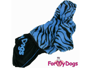  Obleček pro psy – plyšový overal BLUE ZEBRA od For My Dogs vhodný do suchého chladného počasí (3)