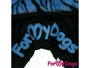  Obleček pro psy – plyšový overal BLUE ZEBRA od For My Dogs vhodný do suchého chladného počasí (4)