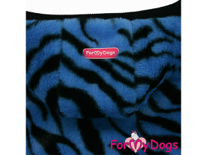  Obleček pro psy – plyšový overal BLUE ZEBRA od For My Dogs vhodný do suchého chladného počasí (5)