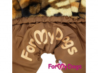  Obleček pro psy – kožíškový zimní overal BROWN CAMOUFLAGE od For My Dogs. Plyšová podšívka, zateplený sinteponem. (4)