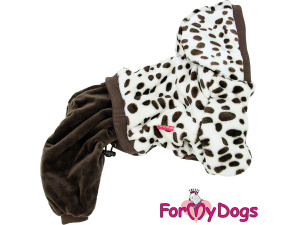  Obleček pro psy – zateplený plyšový overal BROWN SPOTS od For My Dogs vhodný do suchého chladnějšího počasí (2)