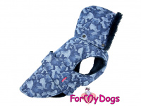  Obleček pro psy i fenky od FMD – zimní bunda CAPARISON BLUE z voduodpuzujícího materiálu. Bunda je zateplená sinteponem a má kožešinovou podšívku. (3)