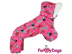  Obleček pro fenky – extra teplý zimní overal CHINESE CRESTED od For My Dogs z voduodpuzujícího materiálu. Hladká hedvábná podšívka, otvor na provlečení vodítka, zateplený sinteponem (2)