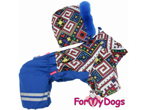 Extra hřejivý zateplený overal FMD EMBROIDERY se sinteponem a hedvábnou podšívkou nabízí anatomický střih pro psy malých a středních plemen