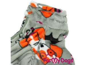  Obleček pro psy – jednovrstvý plyšový overal FOX GREY od ForMyDogs vhodný i do suchého chladnějšího počasí nebo na domácí nošení (3)