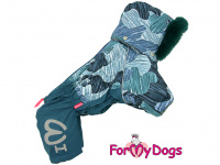  Zateplený obleček pro psy – zimní overal GREEN BLUE CAMOUFLAGE, modro-zelený (2)