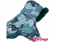  Zateplený obleček pro psy – zimní overal GREEN BLUE CAMOUFLAGE, modro-zelený (detail 2)