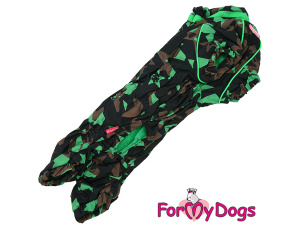  Extra hřejivý overal FMD GREEN CAMO s kožešinovou podšívkou nabízí patentovaný prodloužený střih pro jezevčíky-kluky, který zakrývá celé bříško a neomezuje v pohybu (3)
